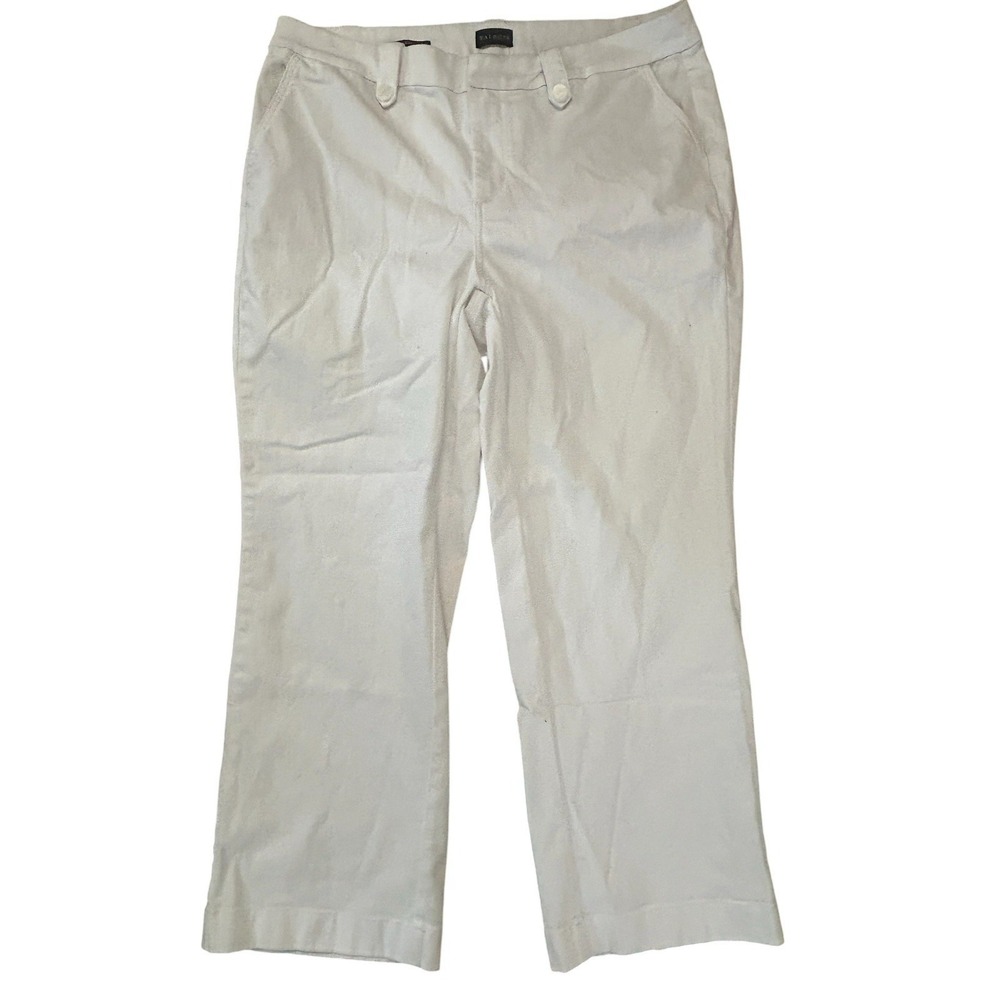 Talbots Womens SZ 18W White Wide Leg Cropped Jeans Casual